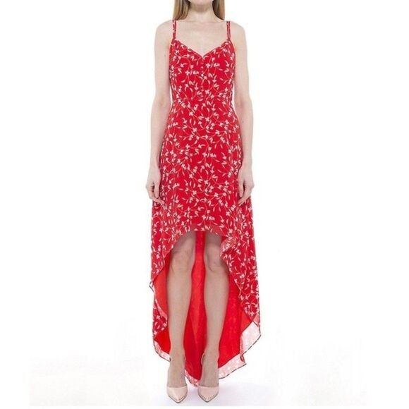 Alexia Admor Women's Orange Bailey Sweetheart High Low Maxi Dress Size 8 - Picture 1 of 12